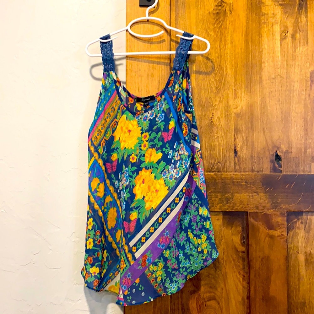 Soprano tank, size small, multi colored
